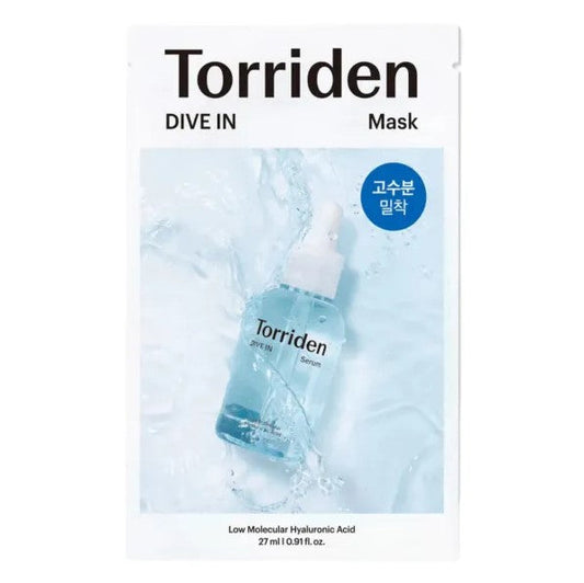 Torriden DIVE-IN Low Molecule Hyaluronic Acid Mask - Sheet ansiktsmask- hudcentralen.se
